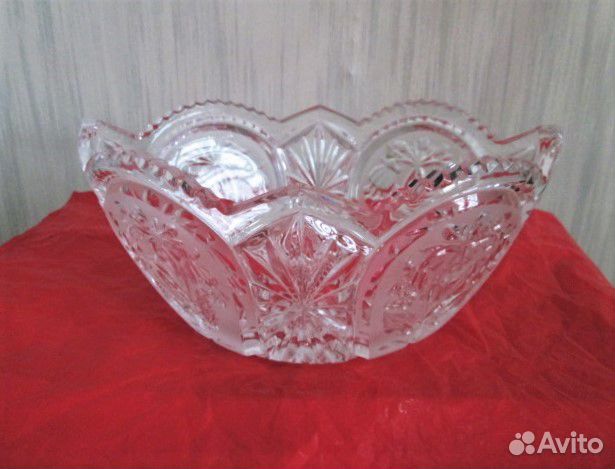 Хрустальный салатник овальный