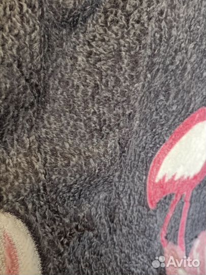 Большой плюшевый плед Фламинго. Новый