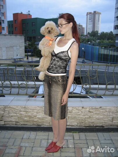 Винтажная леопардовая юбка Stefano