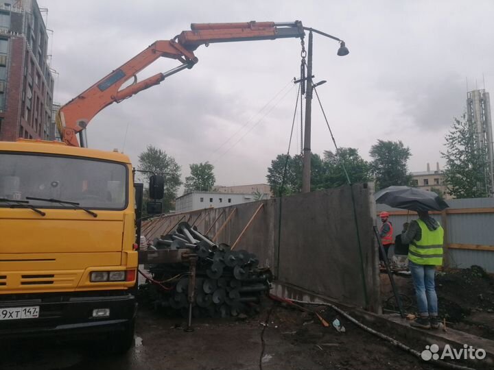 Аренда и услуги манипулятора, стрела 4 т, 9 м, борт 5 т, 5.5 м