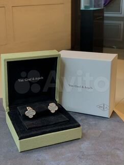 Серьги van cleef из белого золота