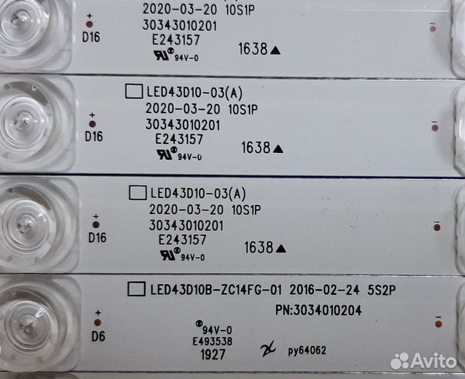 0143 Светодиоды подсветка LED43D10A-ZC14FG-01