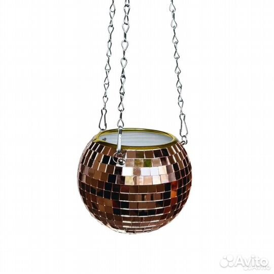 Кашпо из диско шара / кашпо из зеркальной мозаики