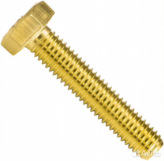 Болт шестигранный М8х40 DIN 933, латунь, 100 шт