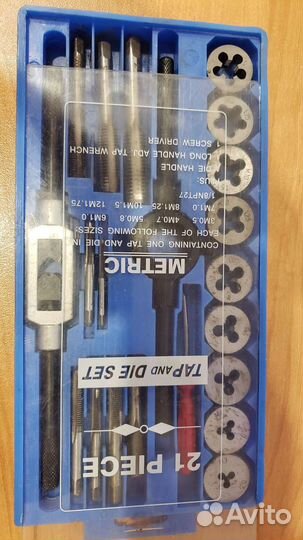 Набор метчиков И плашек HSS M3-M12, 21 пр, Мастак