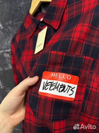 Рубашка Vetements Hello My Name
