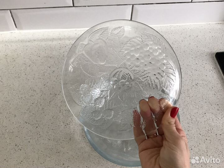 Стеклянные тарелки сервиз 4 штуки