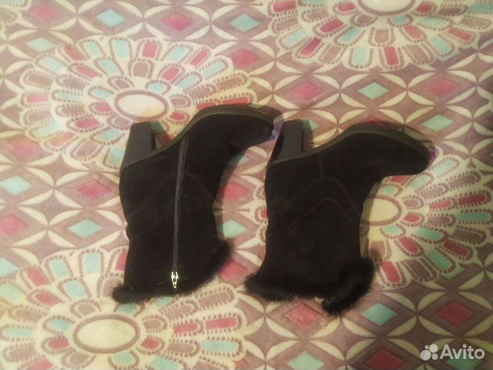 Сапоги замшевые