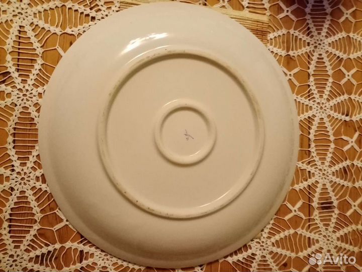 Большая фарфоровая тарелка 35, 5 см завода Чайка