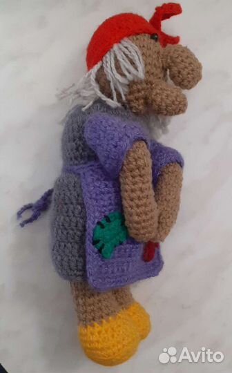 Вязаная игрушка-оберег баба Яга 28 см