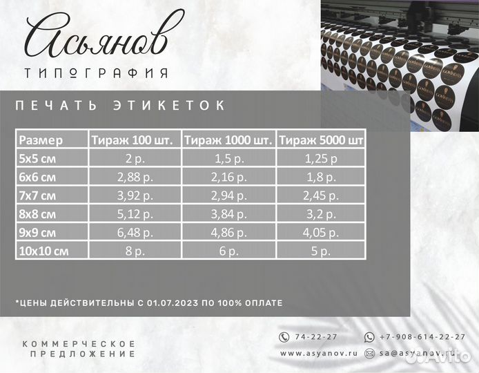 Самоклеющиеся этикетки