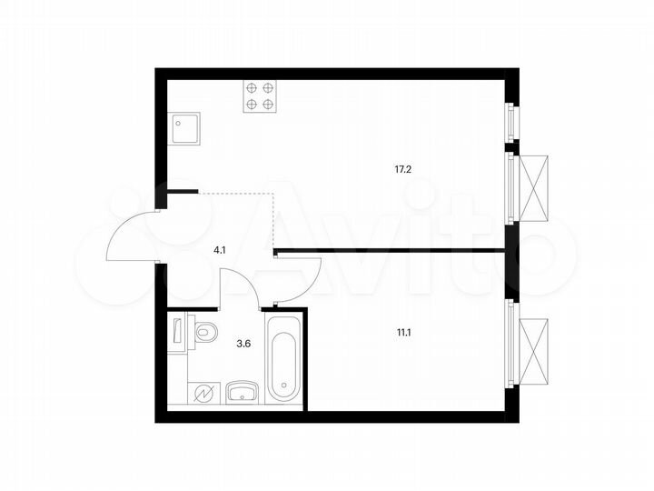 1-к. квартира, 36 м², 3/32 эт.