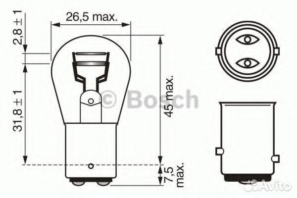 Лампа накаливания 1987302202 bosch