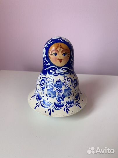 Винтажная Матрёшка неваляшка с колокольчиком 2002