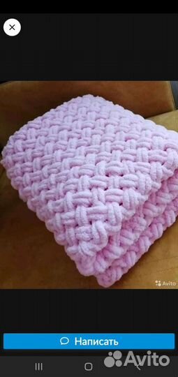 Новый вязаный Плед+пинетки