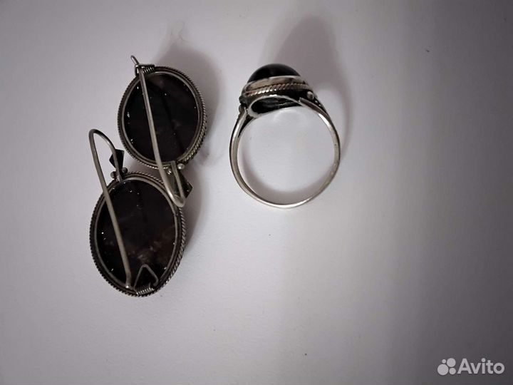 Кольцо, серьги