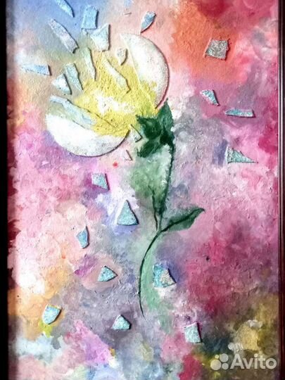 Картина (Панно) 60 х 40 см Цветок В раме Хэндмейд