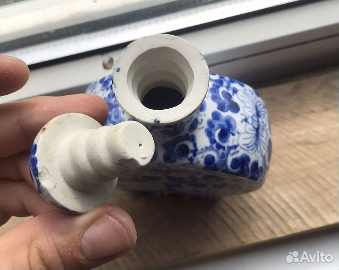 Фарфоровый бутылек, ручная работа, старинный