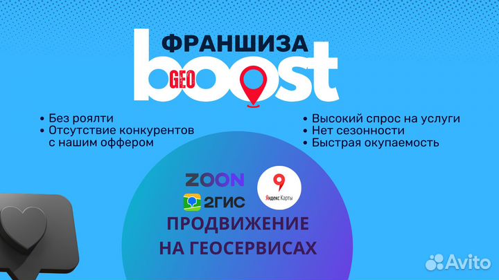 Франшиза GeoBoost продвижение на геосервисах