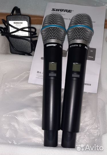 Микрофоны Shure Beta-87 2шт Вокальн Радио GLX Dual