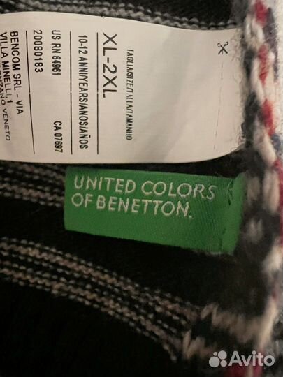 Benetton саитер пуловер шапка шарф набор