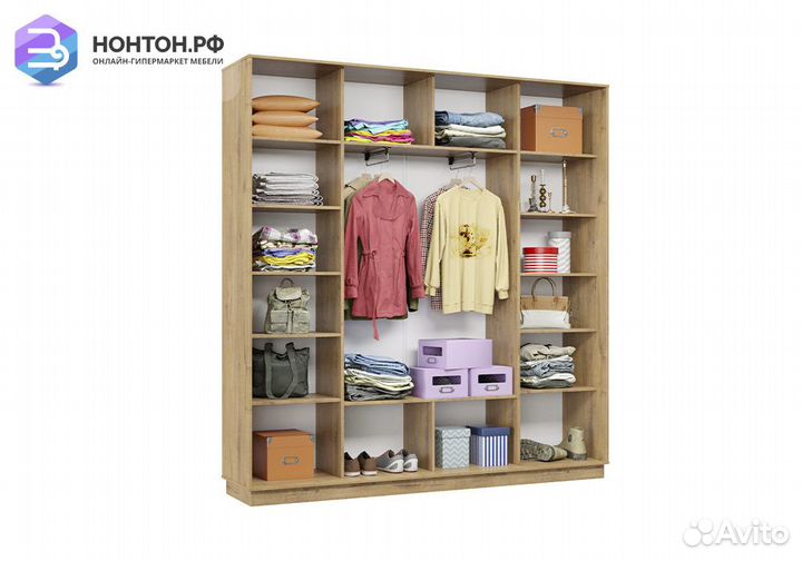 Шкаф-купе трёхдверный Ирида с 1 зеркалом бунратти