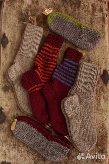 Носки ручной вязки шерстяные