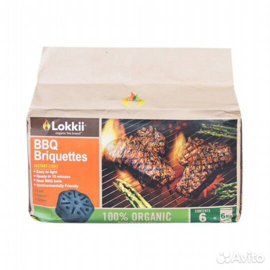 Угольные брикеты Lokkii 6 шт. (твёрдый уголь)