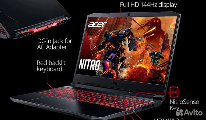 Acer Nitro 5 (144Hz) Ryzen 5 5600H/16384/ RTX3060