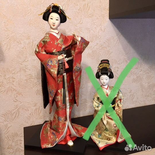 Коллекционная форфоровая кукла Японка (55 см)