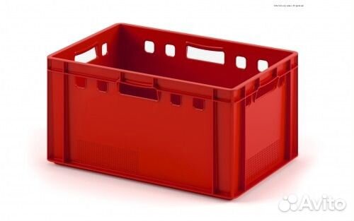 Красный пластиковый лоток Е3 600 х 400 х 300 мм
