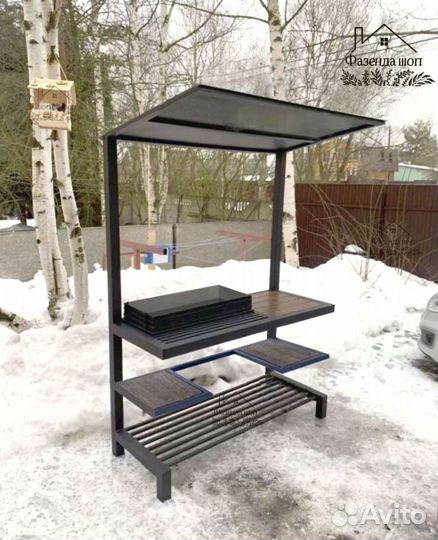 Мангал лофт с крышей