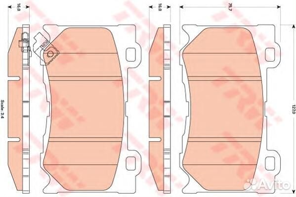 Колодки тормозные дисковые перед GDB3505 TRW