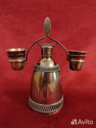 Мельхиоровый коньячный набор на 4 персоны