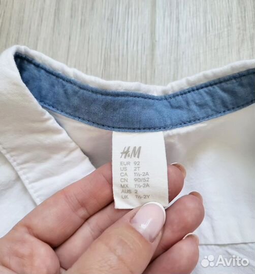 Рубашка белая на мальчика h&m 92