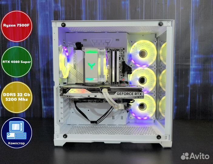 Мощный компьютер AMD7500F-RTX4080SUP-32DDR5-DFH743012856-A620