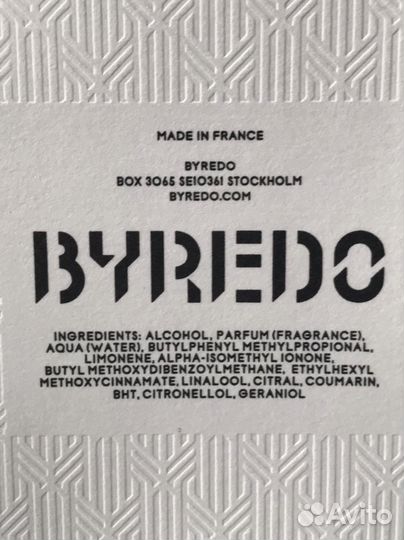 Мужской парфюм byredo bal d'africo