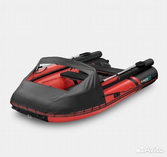 Надувная лодка gladiator E420X красно/черный