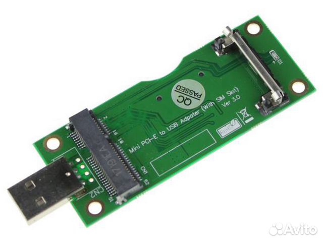 Адаптер gsmin DP69 Mini PCI-E c SIM-картой на USB