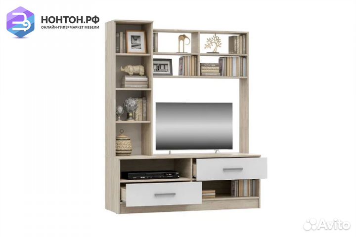 Центральная секция Мартина белый / дуб сонома