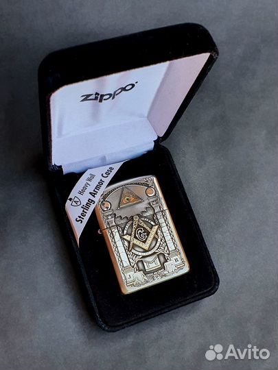 Зажигалка Zippo Armor steerling silver Masonic