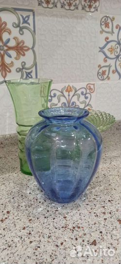 Вазы из цветного стекла СССР