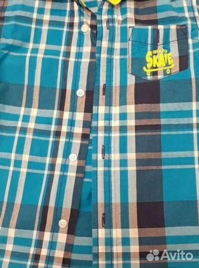 Рубашки серая рост 110, в клеточку 104