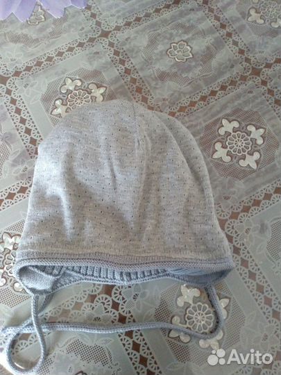 Шапка для мальчика демисезонная, (до года)