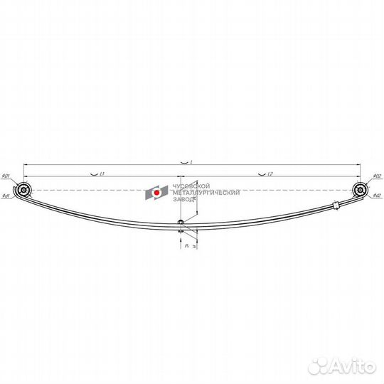 Рессора газ-2705,32213,33021 передняя (2 листа) с