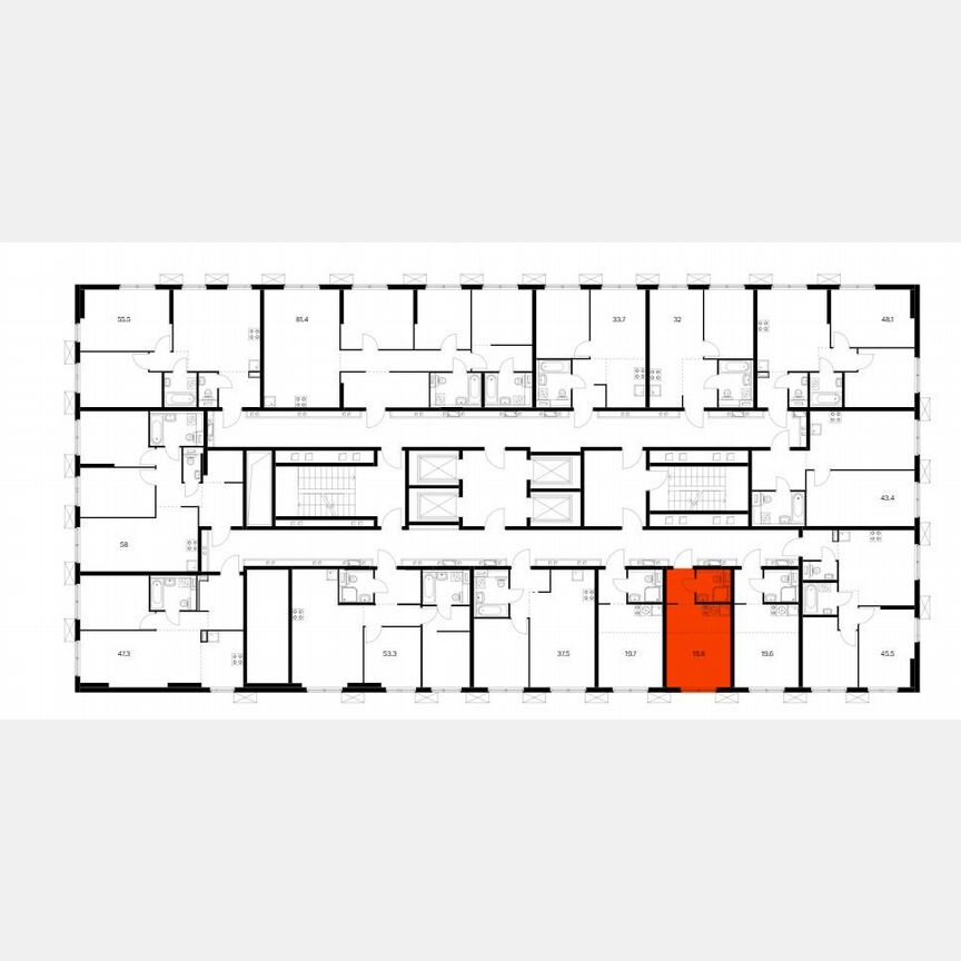 Квартира-студия, 19,8 м², 32/33 эт.