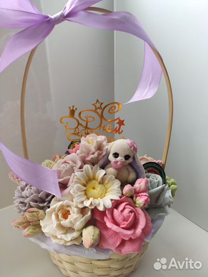 Съедобные букеты цветов из зефира