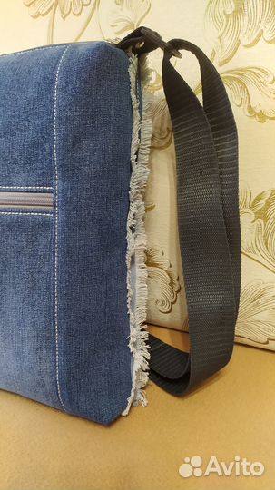 Джинсовая сумка-планшет