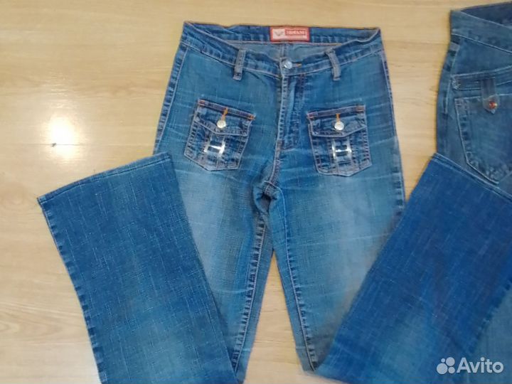 Джинсы ретро,клёш от колена y2k