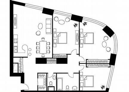 3-к квартира, 138.1 м², 50/56 эт.